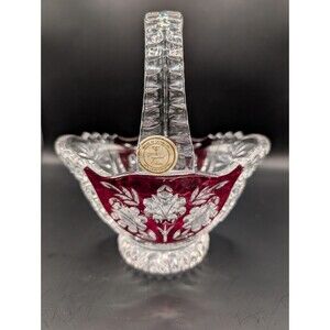 Anne Hutte Lead Crystal Bowl Basket Candy Dish Made In Germany